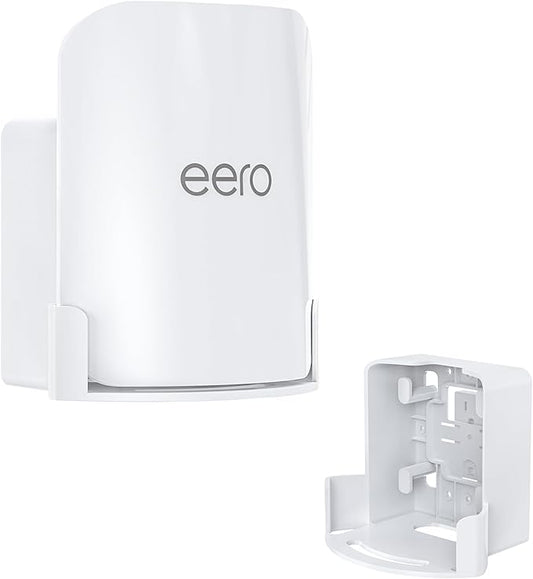 EDUP Wall Mount for eero Pro 7, Space-Saving Holder with Cable Management, Compatible Only with eero Pro 7, for Wall & Outlet Mounting- Includes Screws & Quick Start Guide (White, 1 Pack)