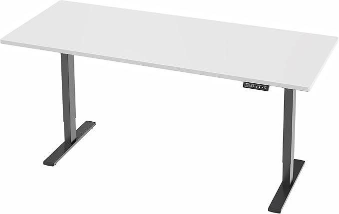 VIVO Electric 71 x 30 in Standing Desk, Memory Height Adjustment, 1B Series, White Top Black Frame, DESK-KIT-1B7W