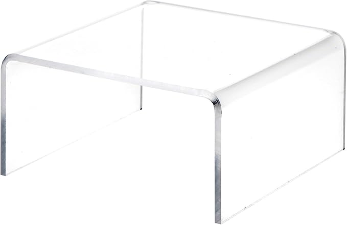 Plymor Clear Acrylic Short Square Display Riser, 2" H x 4" W x 4" D (1/8" thick) (6 Pack)