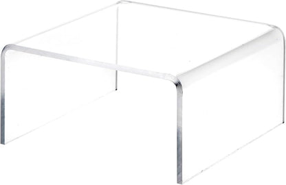 Plymor Clear Acrylic Short Square Display Riser, 2" H x 4" W x 4" D (1/8" thick) (6 Pack)
