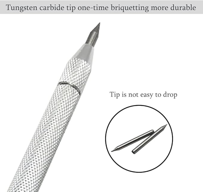 NEPAK 2 Pack Tungsten Carbide Scriber with Magnet,with Extra 12 Replacement Marking Tip,Etching Engraving Pen for Glass/Ceramics/Metal Sheet