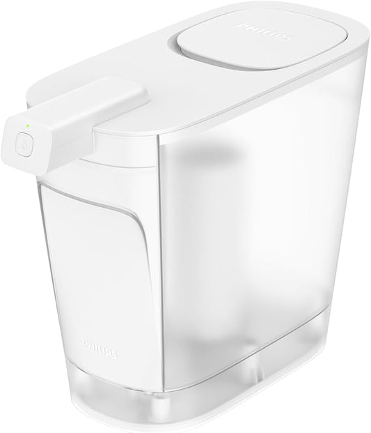 PHILIPS Water Filter Pitcher Dispenser, 20-Cup Electric MAX Water Filter Pitcher Dispenser with 3-Month/60-Gallon Plus Filter, Reduces Metals Chlorine Chromium and 99% of Lead, BPA Free
