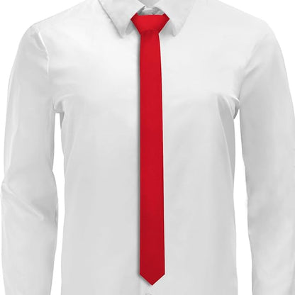 Skinny Ties Black Ties For Men and Women Solid Pure Color 1.58" (4CM) Plain Formal Slim Neckties