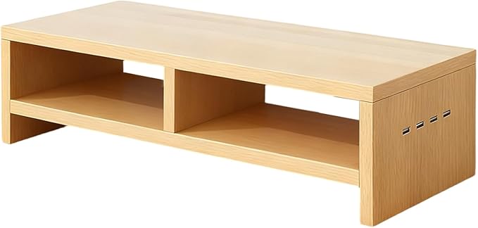 Monitor Stand, with Sleek Modern Design, 50x20x13cm, Monitor Stand Riser, Wireless Charging Desk Organizer, Ergonomic Height, for Multitasking and Desktop Organization