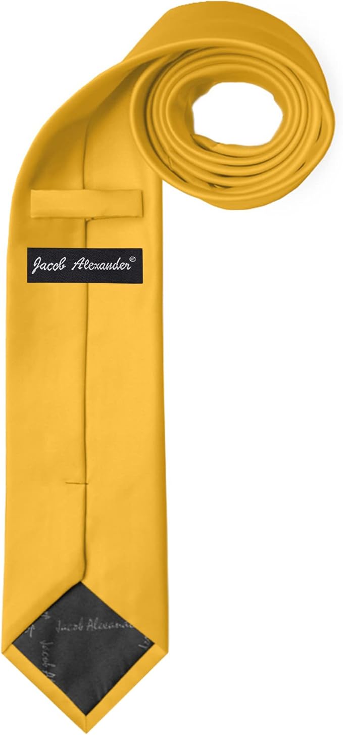 Jacob Alexander Solid Color Mens Tie - Soft-lined Necktie - Timeless Formal Look for Weddings and Business - (Regular Size)