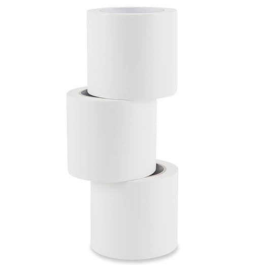 Lichamp 3 Rolls Vinyl Tape, Premium Safety Marking and Traffic Floor Marking Tape, Bundling, Social Distancing, 4 Inch x 36 Yards per Roll, 108 Total Yards, White