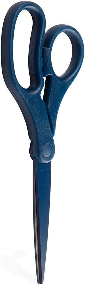 JAM PAPER Multi-Purpose Precision Scissors - 8 Inch - Navy Blue - Ergonomic Handle & Stainless Steel Blades - Sold Individually