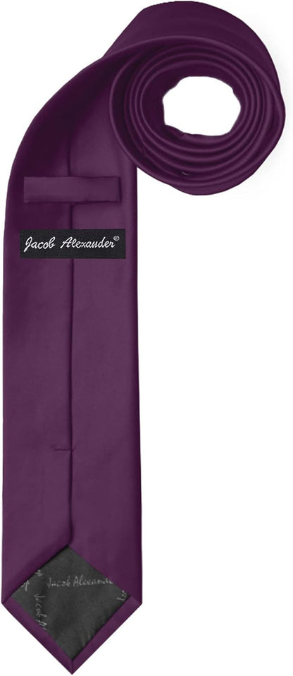 Jacob Alexander Men's Slim Width 2.75" Solid Color Tie