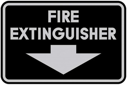Signs ByLITA Classic Framed Fire Extinguisher (Black/Silver) - Medium