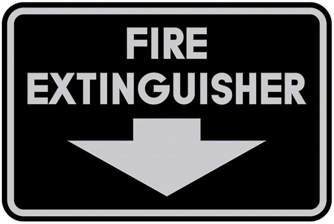Signs ByLITA Classic Framed Fire Extinguisher (Black/Silver) - Large