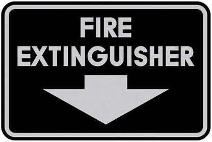Signs ByLITA Classic Framed Fire Extinguisher (Black/Silver) - Large