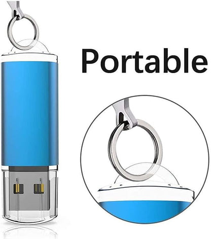 Generic 64GB Flash Drive 5 Pack USB 2.0 Flash Drive Thumb Drive USB Flash Driver Drive Pack Keychain Design Jump Drives Memory Stick for Data Storage(5 Pack Plastic USB Blue, 64GB)