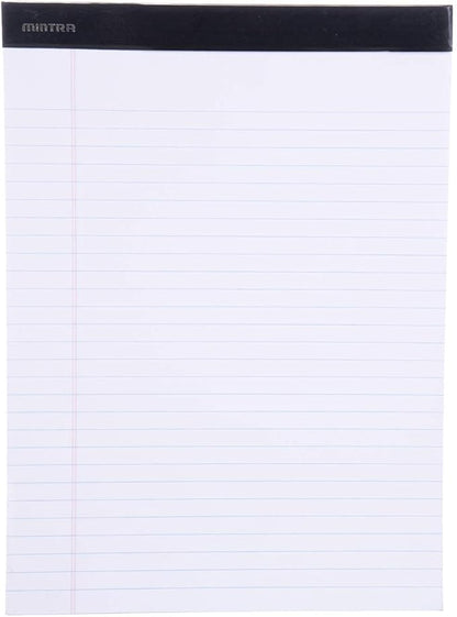 Mintra Office Legal Pads - ((BASIC WHITE 6pk, 8.5in x 11in, WIDE RULED))