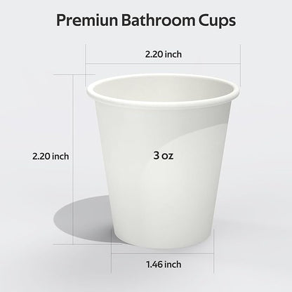 200 Count 3 oz Disposable Coffee Cups, Bathroom Mouthwash Cups, Leak-Free Food Safe Small Paper Mini Cup
