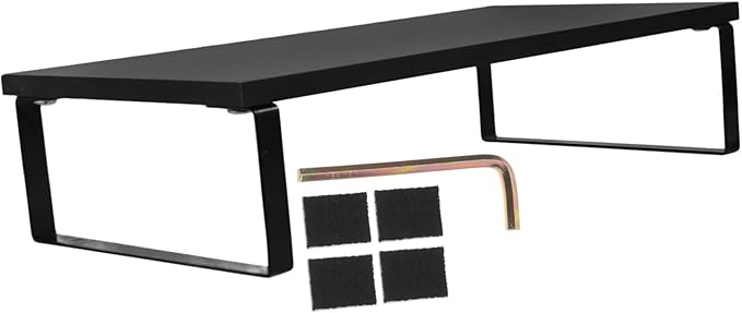 Computer Monitor Stand Riser Laptop Riser for Desk with Strong Load Capacity and Smooth Edges to Posture and Work Efficiency Black
