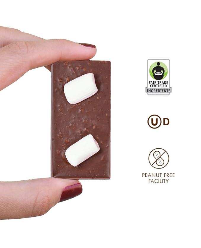 Chuao Chocolatier Oh My S'mores Milk Chocolate Mini Bars | Gourmet Marshmallow Graham Cracker No Preservatives | For Gift Baskets, Christmas, Birthday | 20 Pack