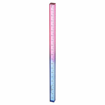 HARFINGTON Acrylic Clear Straight Rulers 20cm Metric Transparent Gradient Three-Dimensional Plastic Ruler Square Cube Measuring Tool for Classroom Office, Blue-Pink