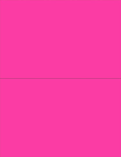 NextDayLabels - 8-1/2 x 11 Neon Color High Light Fluorescent Labels for Laser & Inkjet Printer (Pink Fluorescent, 8-1/2" x 5-1/2" - 2 Per Page | 50 Labels)