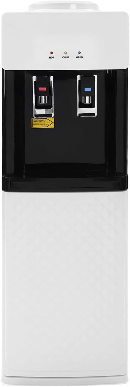 Water Coolers Water Dispenser Cold Hot Dispenser, Modern Powerful Electric Water Cooler Dispenser Bottom Loading for Home, Office, Gyms (White Top Load)