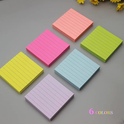 Pop Up Sticky Notes 3x3, Easy Post Pop Up Notes Refill, Lined Accordion Style Self-Sticky Note Pads,600 Sheet Assorted Color Sticky Notes with Lines, School & Office Accessories