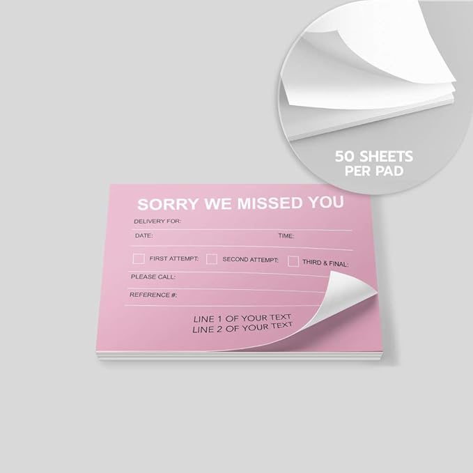 Light Red Missed Connections - Post-it Notes - 6 Pads of 50 Sheets - Printed in The USA