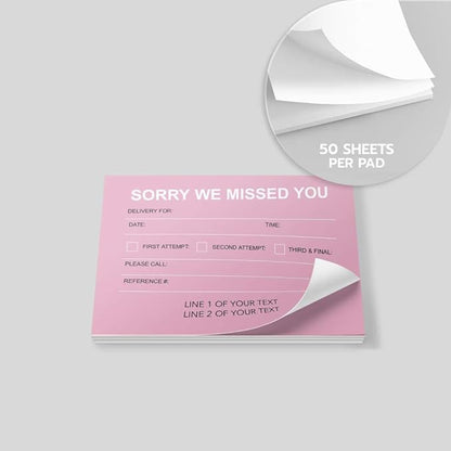 Light Red Missed Connections - Post-it Notes - 6 Pads of 50 Sheets - Printed in The USA