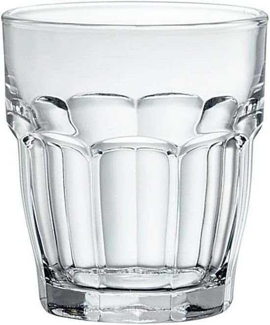 Bormioli Rocco Rock Bar 7.25 oz. Juice Stackable Tempered Beverage Glasses for Cold Drinks, Water, and Cocktails, Set of 6, Clear