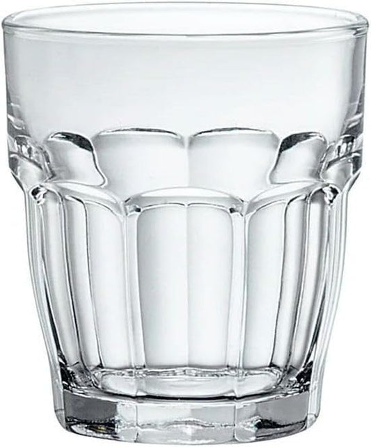 Bormioli Rocco Rock Bar 7.25 oz. Juice Stackable Tempered Beverage Glasses for Cold Drinks, Water, and Cocktails, Set of 6, Clear