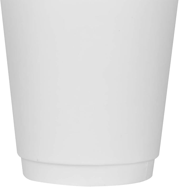 Karat 12 oz Double-Wall Insulated Coffee Cup [500 Count] White Disposable Paper Hot Cup - Rolled Rim for Hot Beverages, 90mm (C-KIC512W)