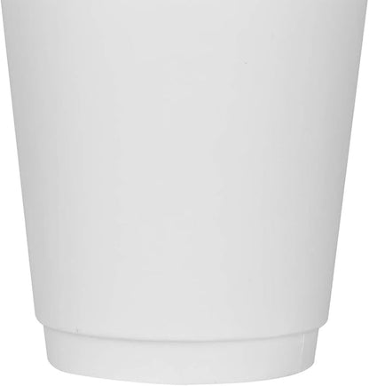 Karat 12 oz Double-Wall Insulated Coffee Cup [500 Count] White Disposable Paper Hot Cup - Rolled Rim for Hot Beverages, 90mm (C-KIC512W)