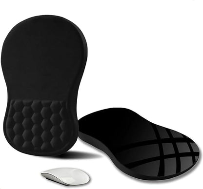 Ergonomic Mouse Pad with Wrist Support, Memory Foam Wrist Rest for Carpal Tunnel & Wrist Pain Relief, Non-Slip Rubber Base, Comfortable Gaming Mousepad for Computer, Laptop, Office & Home