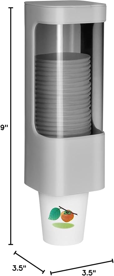 Cup Dispenser Wall Mounted Bathroom Cup Holder, 3oz-5oz Disposable Paper Cup Plastic Cup Dispenser, Water Cooler Dispenser Cup Holder with Paste Plate for Home Office Hospital Gym