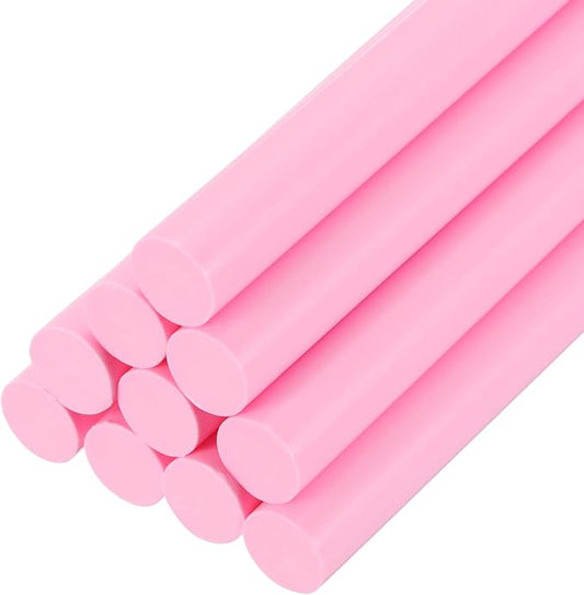PATIKIL Hot Glue Sticks for Glue Gun, 10 Pcs Colored Hot Melt Adhesive Glue Sticks Bulk for DIY Projects Craft Art Decoration Home Repairs, Pink (7.9" x 0.43")
