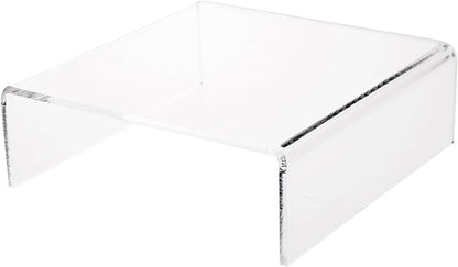Plymor Clear Acrylic Short Square Display Riser, 3" H x 9" W x 9" D (1/4" thick), Pack of 3