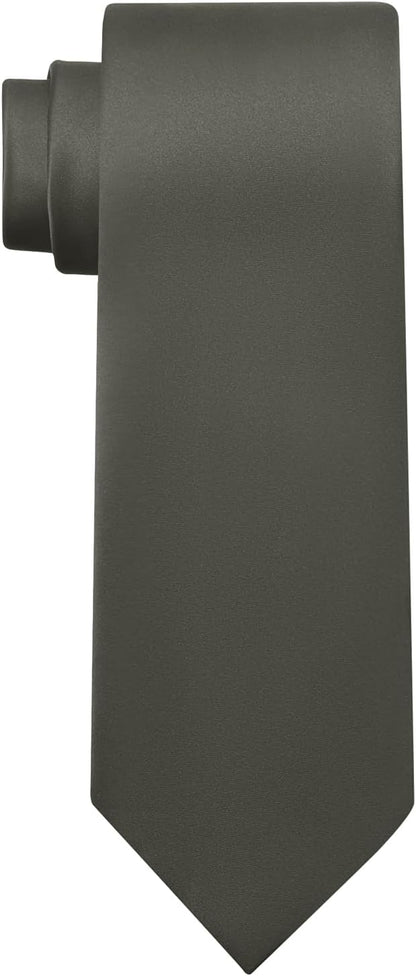KOOELLE Men's Ties Solid Pure Color Plain Neckties Formal Black Ties For Men