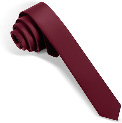 Skinny Ties Black Ties For Men and Women Solid Pure Color 1.58" (4CM) Plain Formal Slim Neckties
