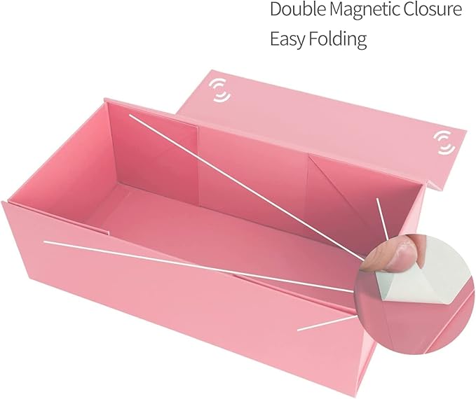 Pink Gift Boxes 12" x 6" x 4" with Magnetic Closure Lid Gift Boxe for Presents,Bridesmaid Gifts Box,Cute Boxe,Birthday Gift box,Luxury for Gift Packaging, Magnetic Gift Boxes for Wrapping Gifts (Pink/5PCS)