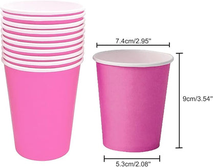 120pcs 12 Color DIY Paper Cups, Multicolor Paper Cups For Wedding Party Picnic BBQ Travel and Event (8 Ounce,120 Count)