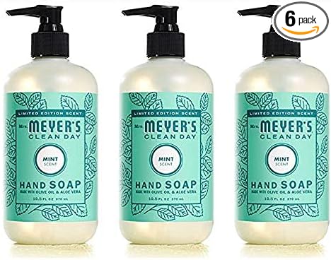 Mrs. MEYER'S CLEAN DAY Liquid Hand Soap Mint (12.5 Fl Oz (Pack of 3))