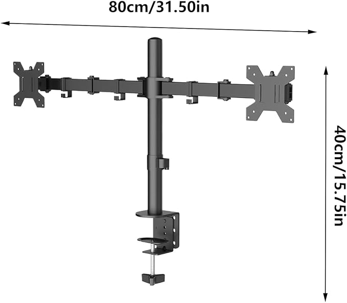 Monitor Stand, Fully Adjustable Ergonomic Rack, Computer Screen Desk Mount, Height Adjustable Space Saving Riser for Video Watching Coding Office Home Gamers E Programmers Work Setup