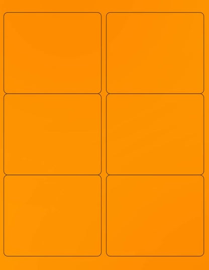 NextDayLabels - 8-1/2 x 11 Neon Color High Light Fluorescent Labels for Laser & Inkjet Printer (Orange Fluorescent, 4" x 3-1/3" - 6 Per Page | 600 Labels)