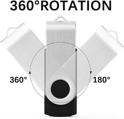 KEXIN 128GB Flash Drive 20 Pack Flash Drive Bulk USB Thumb Drive 128 GB USB Drive USB 2.0 Flash Drive with Led Indicator, Black