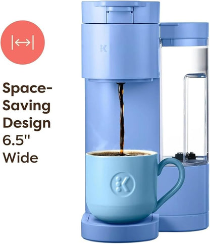 Keuriig K-Express Essentials Single Serve Coffee Maker, 3 Cup Sizes, 36oz Removable Reservoir, kcup Pod Compatible, Fast Brew, Travel Mug Friendly, Auto-Off, Compact 6.5” Design, Bluebell