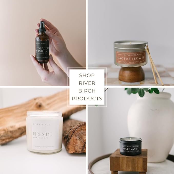 River Birch Palo Santo Scented Natural Hand Soap - Handmade Soap - Moisturizing Hand Wash with Amber Glass Dispenser - Luxury Scented Hydrating Hand Soap - Vegan and Non-Toxic - 16 Fl Oz