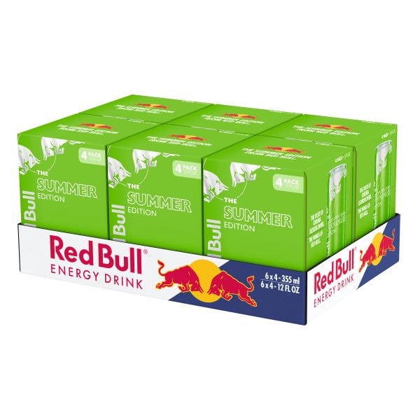 Red Bull Green Edition Curuba Elderflower Energy Drink, 12 Fl Oz, 24 Cans (6 Packs of 4)