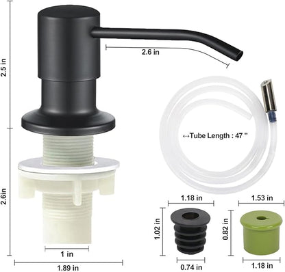 Soap Dispenser for Kitchen Sink,Stainless Steel Countertop Dish Soap Dispenser Pump with 47" Extension Tube