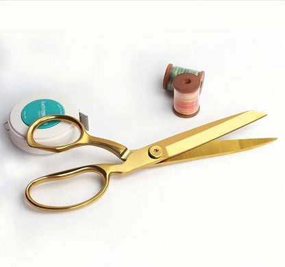 Ribbon Cutting Scissors,8 Inches Gold Scissors,Full Stainless Steel Material,Suitable for Ribbon-Cutting,Office,Home,Sewing,and Crafts