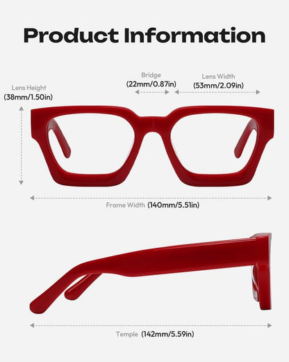 Blue Light Blocking Glasses - Anti Glare & Eyestrain, 99% Filter, Lightweight Acetate Frame for Gaming/Office/Reading