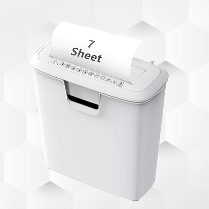 Bonsaii High-Performance 7-Sheet Strip-Cut Shredder, Low Noise, CD & Credit Card Compatible, with 3.4-Gallon Bin and Thermal Protection, White