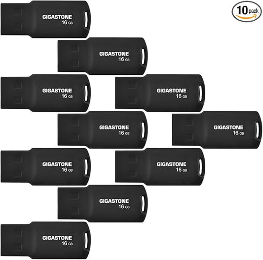 GIGASTONE V70 16GB 10-Pack USB 2.0 Flash Drive Thumb Drive Memory Stick Pen Drive Capless Design Pen Drive